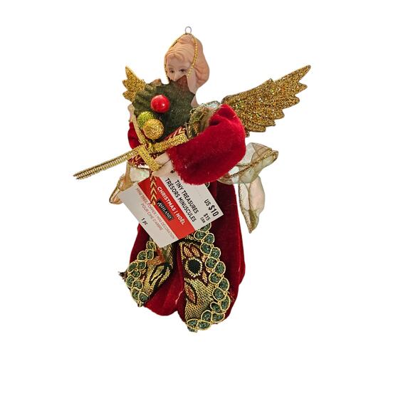 Vintage Christmas Tree Topper Angel Kirkland Tiny Treasures Porcelain - Picture 2 of 5